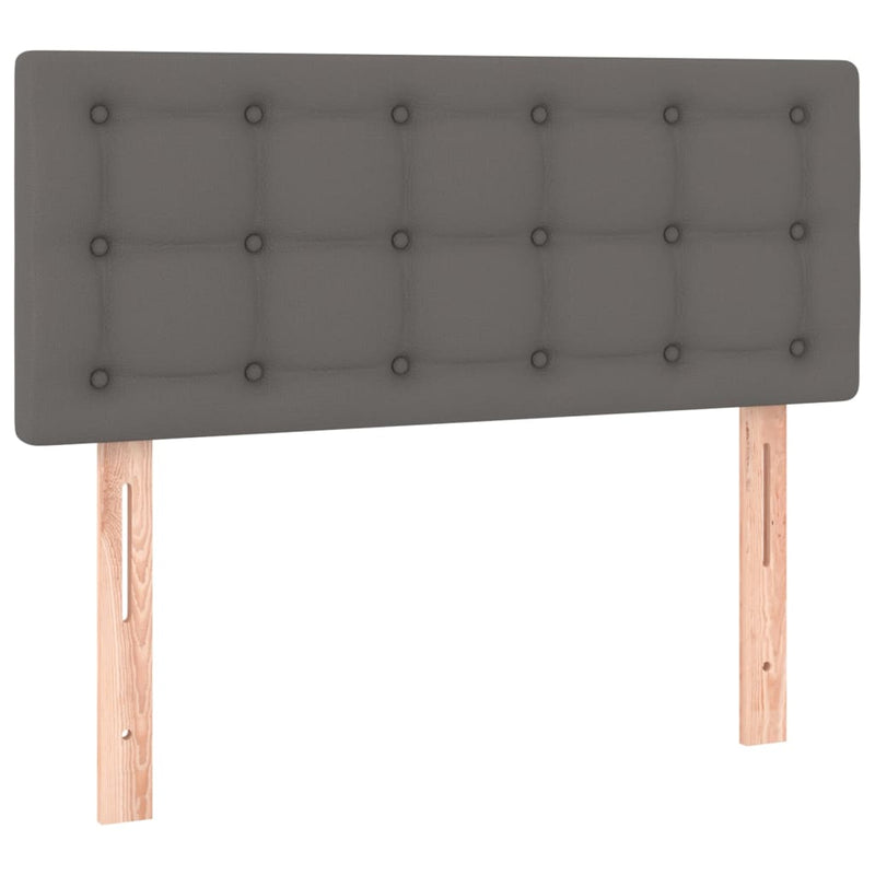 vidaXL szürke műbőr rugós ágy matraccal 100 x 200 cm