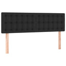 vidaXL fekete műbőr rugós ágy matraccal 140 x 190 cm