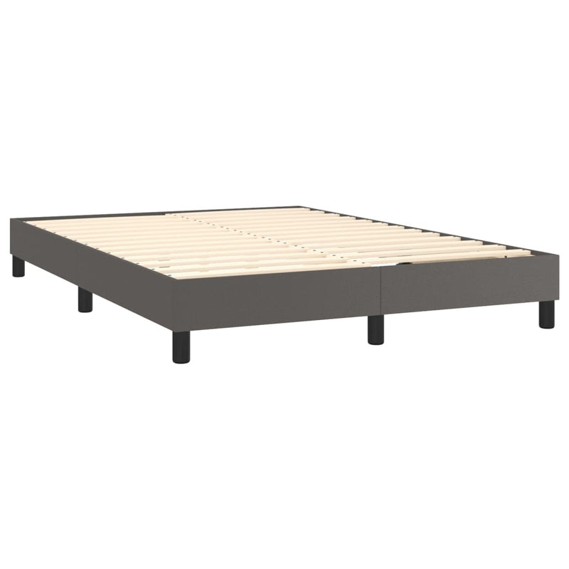 vidaXL szürke műbőr rugós ágy matraccal 140x190 cm
