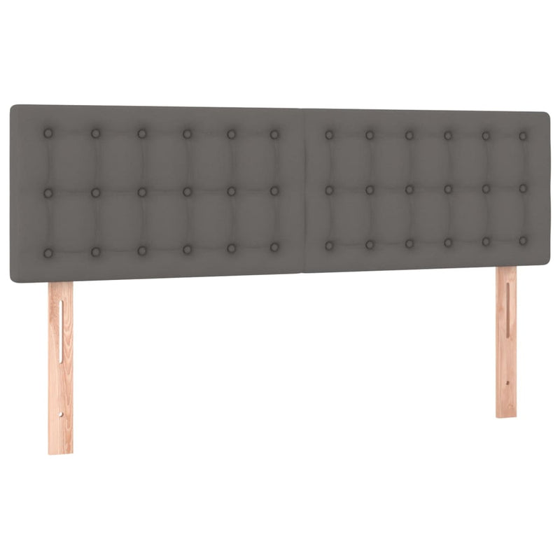 vidaXL szürke műbőr rugós ágy matraccal 140x190 cm