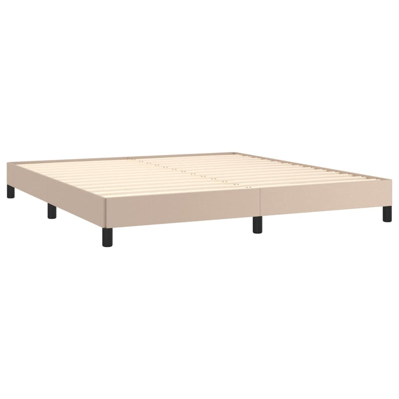 vidaXL cappuccino színű műbőr rugós ágy matraccal 180 x 200 cm