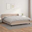 vidaXL cappuccino színű műbőr rugós ágy matraccal 180 x 200 cm
