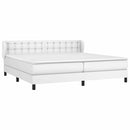 vidaXL fehér műbőr rugós ágy matraccal 200 x 200 cm