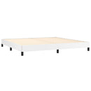 vidaXL fehér műbőr rugós ágy matraccal 200 x 200 cm