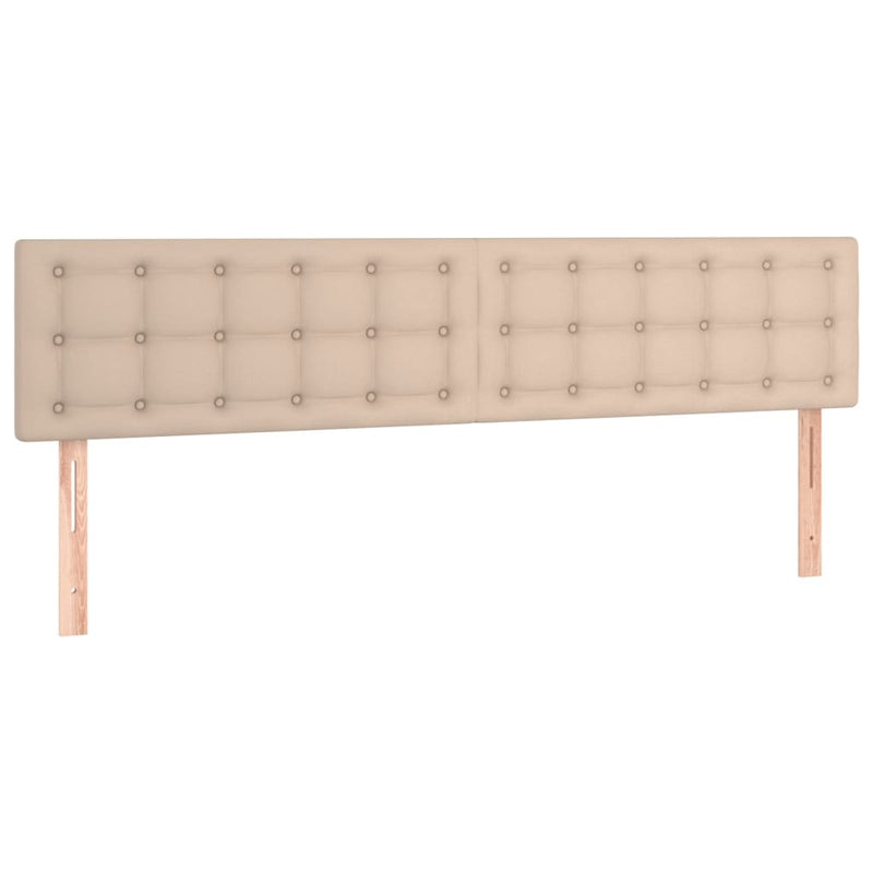 vidaXL cappuccino színű műbőr rugós ágy matraccal 200 x 200 cm
