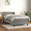vidaXL világosszürke bársony rugós ágy matraccal 80 x 200 cm