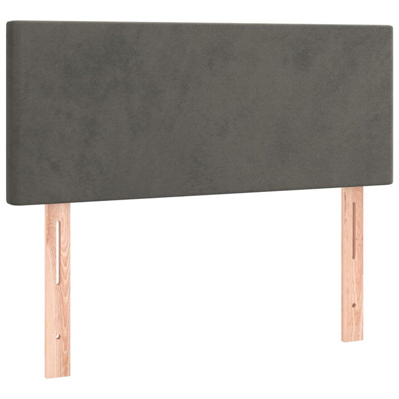 vidaXL sötétszürke bársony rugós ágy matraccal 80 x 200 cm