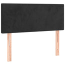 vidaXL fekete bársony rugós ágy matraccal 90x190 cm