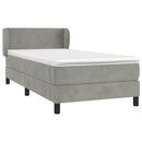 vidaXL világosszürke bársony rugós ágy matraccal 90 x 200 cm