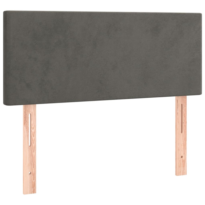 vidaXL sötétszürke bársony rugós ágy matraccal 90 x 200 cm