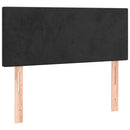 vidaXL fekete bársony rugós ágy matraccal 90 x 200 cm
