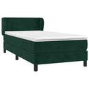 vidaXL sötétzöld bársony rugós ágy matraccal 90 x 200 cm
