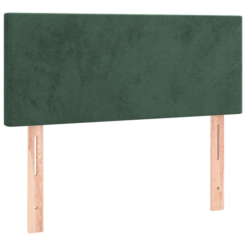 vidaXL sötétzöld bársony rugós ágy matraccal 90 x 200 cm