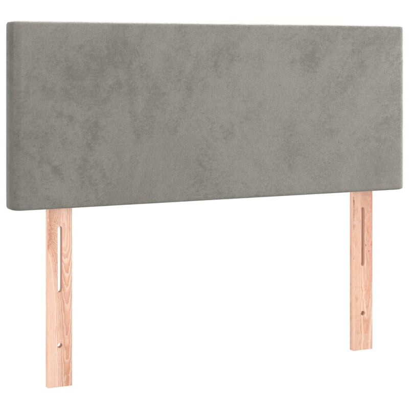 vidaXL világosszürke bársony rugós ágy matraccal 100 x 200 cm