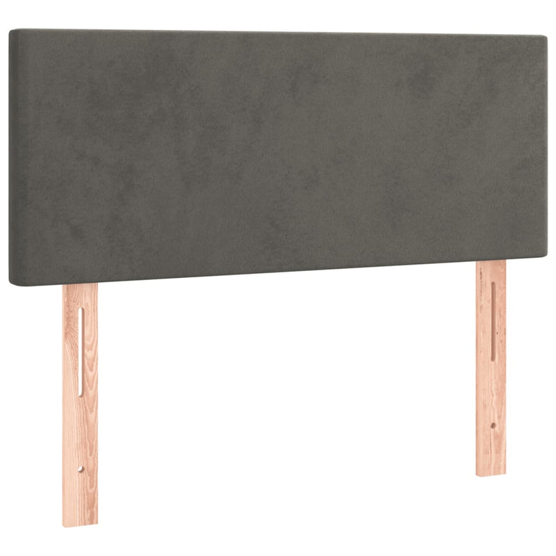 vidaXL sötétszürke bársony rugós ágy matraccal 100 x 200 cm