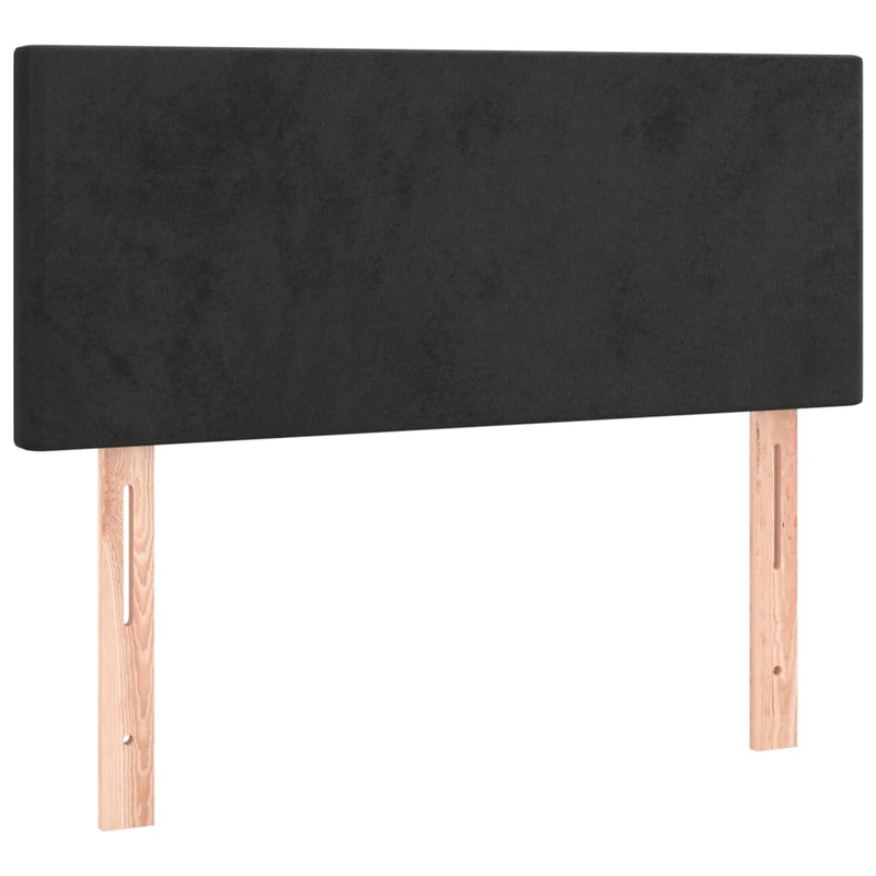 vidaXL fekete bársony rugós ágy matraccal 100 x 200 cm