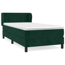 vidaXL sötétzöld bársony rugós ágy matraccal 100 x 200 cm