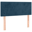vidaXL sötétkék bársony rugós ágy matraccal 100 x 200 cm