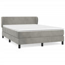 vidaXL világosszürke bársony rugós ágy matraccal 140x190 cm
