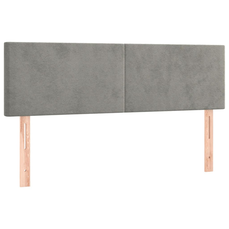 vidaXL világosszürke bársony rugós ágy matraccal 140x190 cm