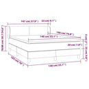 vidaXL fekete bársony rugós ágy matraccal 140 x 190 cm
