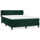 vidaXL sötétzöld bársony rugós ágy matraccal 140x190 cm