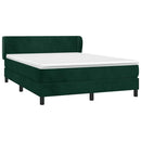 vidaXL sötétzöld bársony rugós ágy matraccal 140x190 cm