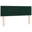 vidaXL sötétzöld bársony rugós ágy matraccal 140x190 cm