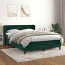 vidaXL sötétzöld bársony rugós ágy matraccal 140x190 cm