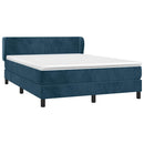 vidaXL sötétkék bársony rugós ágy matraccal 140x190 cm