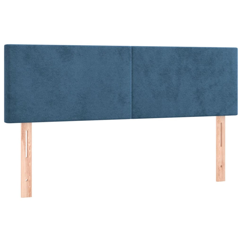 vidaXL sötétkék bársony rugós ágy matraccal 140x190 cm