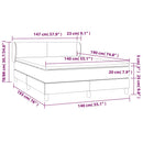 vidaXL sötétkék bársony rugós ágy matraccal 140x190 cm