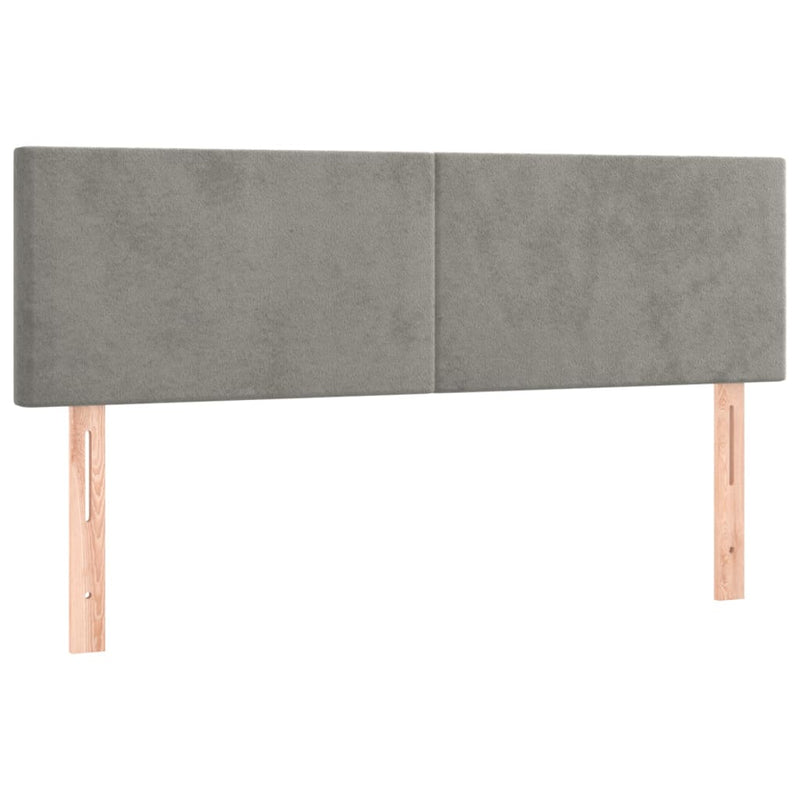 vidaXL világosszürke bársony rugós ágy matraccal 140x200 cm