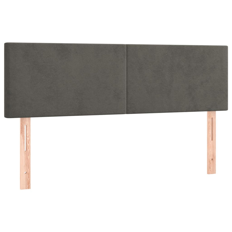 vidaXL sötétszürke bársony rugós ágy matraccal 140x200 cm