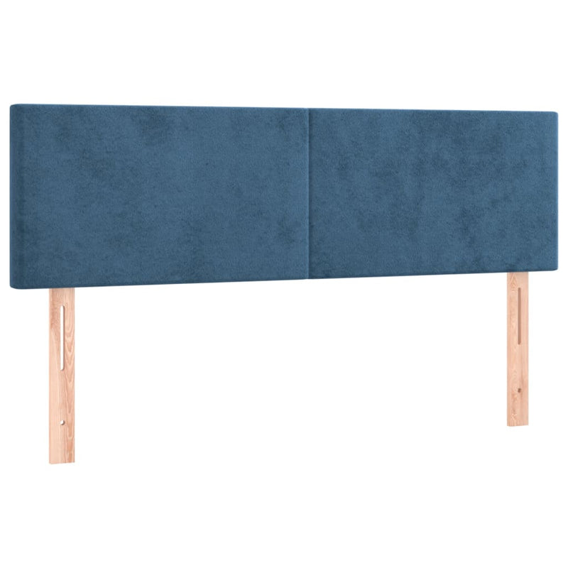 vidaXL sötétkék bársony rugós ágy matraccal 140x200 cm