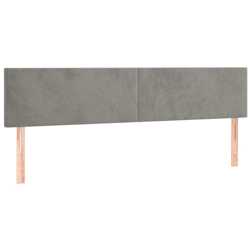 vidaXL világosszürke bársony rugós ágy matraccal 180x200 cm