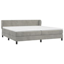 vidaXL világosszürke bársony rugós ágy matraccal 200x200 cm