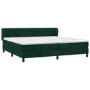 vidaXL sötétzöld bársony rugós ágy matraccal 200x200 cm