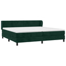 vidaXL sötétzöld bársony rugós ágy matraccal 200x200 cm
