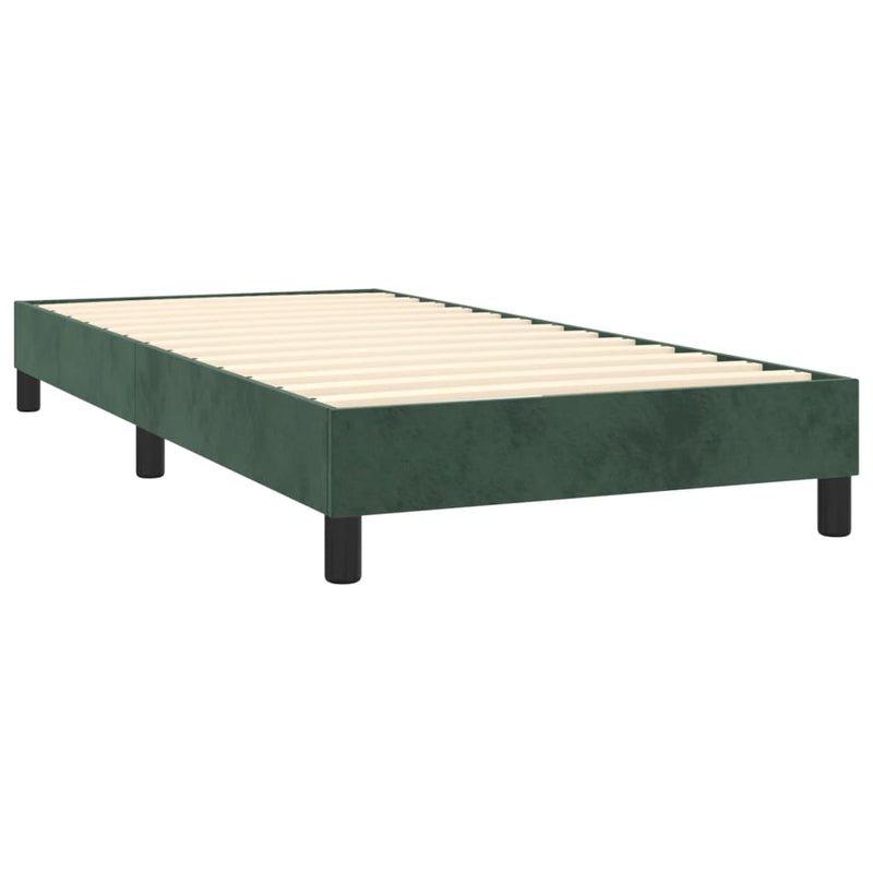 vidaXL sötétzöld bársony rugós ágy matraccal 80 x 200 cm