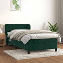 vidaXL sötétzöld bársony rugós ágy matraccal 80 x 200 cm