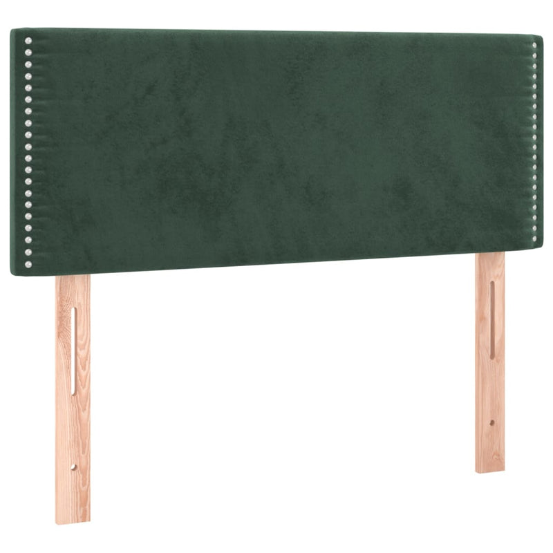 vidaXL sötétzöld bársony rugós ágy matraccal 90x190 cm