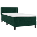 vidaXL sötétzöld bársony rugós ágy matraccal 100 x 200 cm