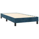 vidaXL sötétkék bársony rugós ágy matraccal 100 x 200 cm