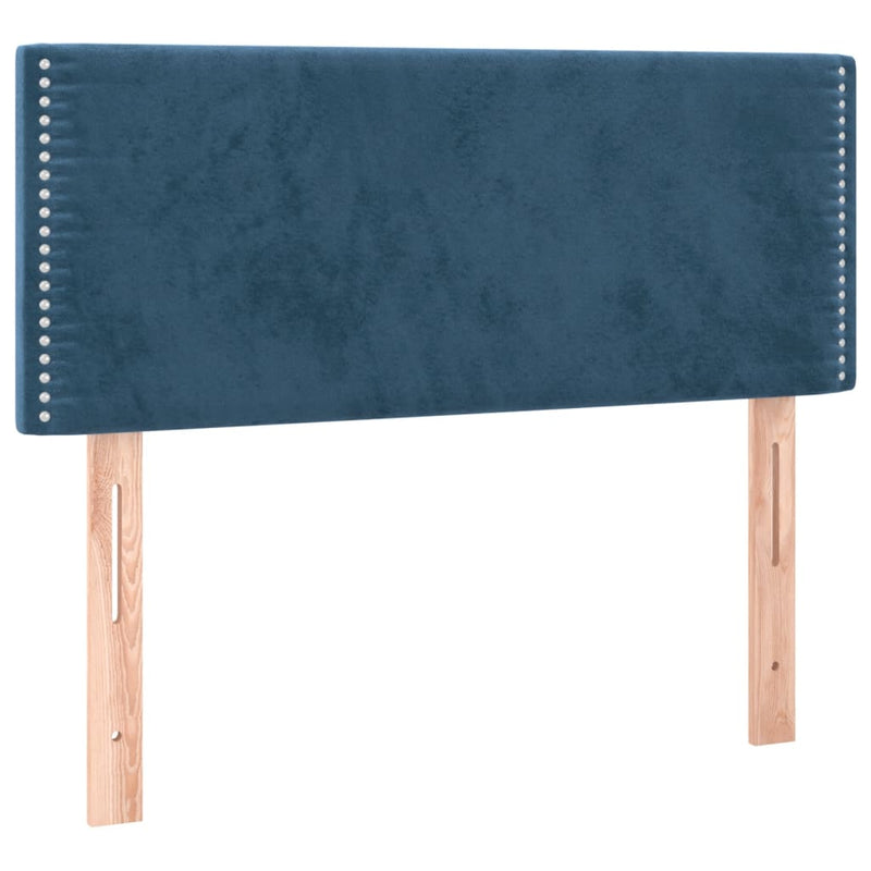 vidaXL sötétkék bársony rugós ágy matraccal 100 x 200 cm