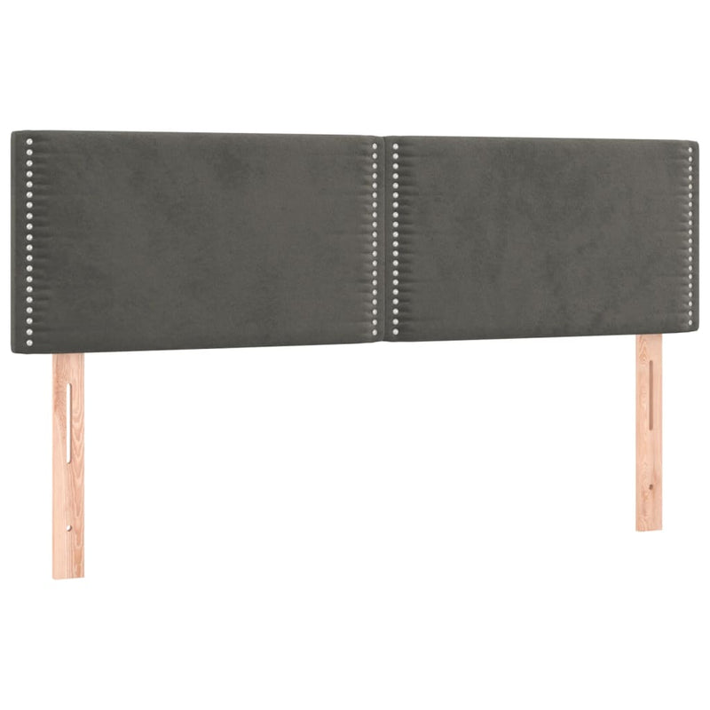 vidaXL sötétszürke bársony rugós ágy matraccal 140x200 cm