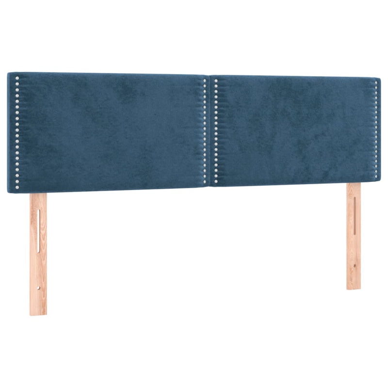 vidaXL sötétkék bársony rugós ágy matraccal 140x200 cm