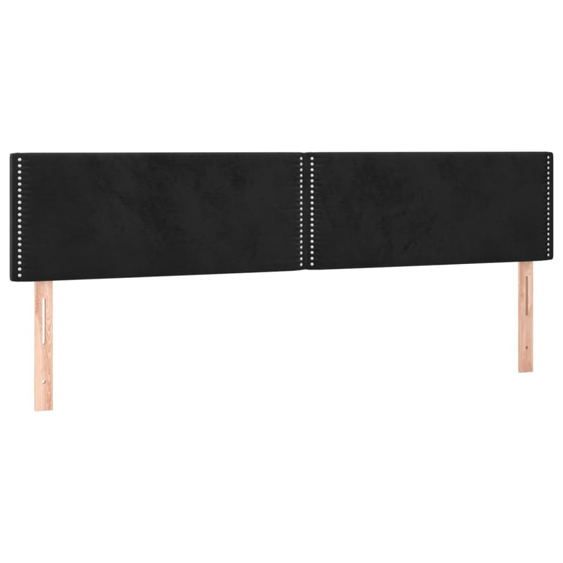 vidaXL fekete bársony rugós ágy matraccal 160x200 cm