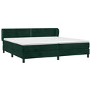 vidaXL sötétzöld bársony rugós ágy matraccal 200x200 cm