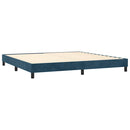 vidaXL sötétkék bársony rugós ágy matraccal 200x200 cm